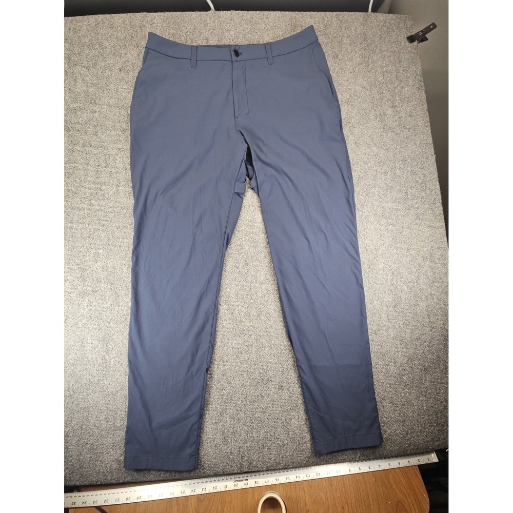 lululemon Pants Mens 38x32 Blue Commission Golf Zip And Button Pockets 1868